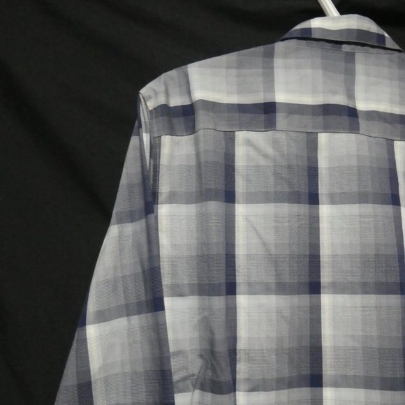 CALVIN KLEIN | Non-Iron | Body Fit | large 16-16.5 | Blue Plaid Button-up Shirt - Picture 11 of 16